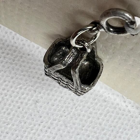 Longaberger Basket Large Market Basket Charm Antiqued Silver Tone NEW - Picture 4 of 7